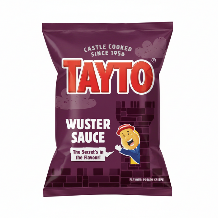 Tayto Wuster Sauce Flavour Potato Crisps | Box of 32 x 32.5gREDUCED 01/11/2026 - NetCrisps