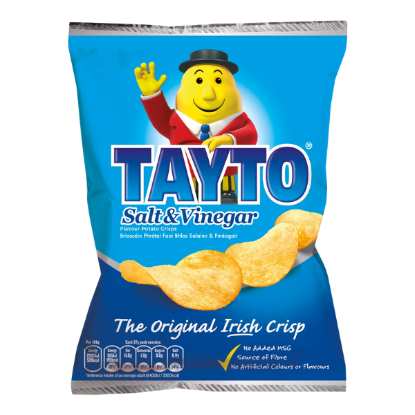 Box Of Tayto Salt and Vinegar | Box of 50 Packets (37g)