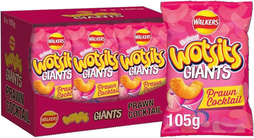 Walkers Baked Wotsits Giants Prawn Cocktail | Box of 9 (130g) - NetCrisps