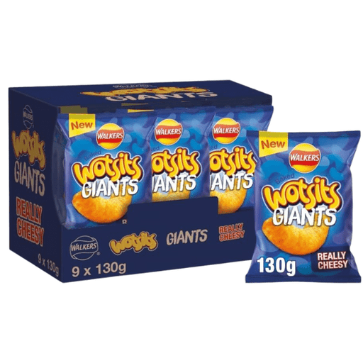 Walkers Baked Wotsits Giants Really Cheesy | Box of 9 (130g) - NetCrisps