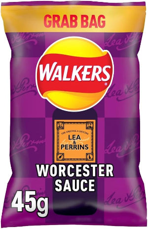 Walkers Lea & Perrins Worcester Sauce Grab Bag Crisps 45g (Case of 32) - NetCrisps