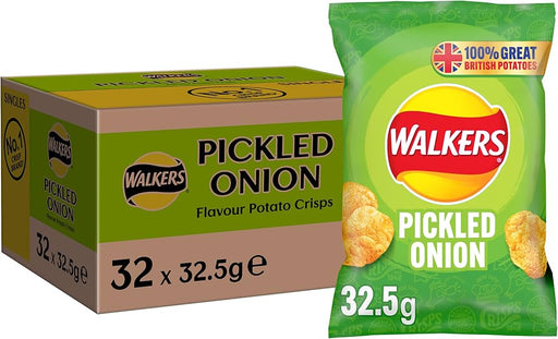 Walkers Pickled Onion Crisps | Box of 32 x 32.5g|Netcrisps - NetCrisps