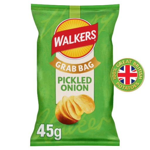 Walkers Pickled Onion Crisps | Box of 32 x 45g | Netcrisps - NetCrisps