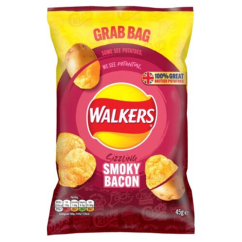 Walkers Smokey Bacon Crisps 32x (45g) - NetCrisps