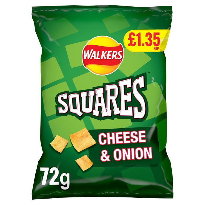 Walkers Squares Cheese and Onion Crisps 72g - NetCrisps