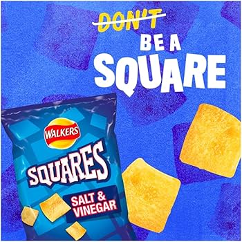 Walkers Squares Salt & Vinegar - 72GM - NetCrisps