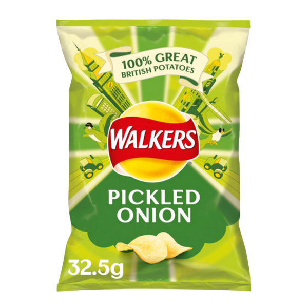 Box of Walkers Pickled Onion | 32 x 32.5g