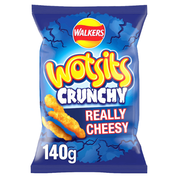 Wotsits Crunchy Cheese Large Bags | Box of 12 Packets (140g) - NetCrisps