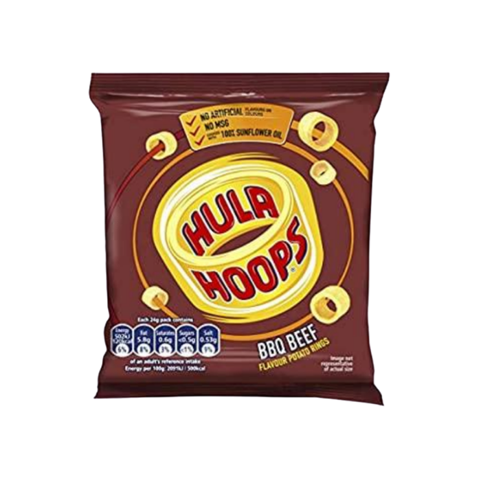 Hula Hoops BBQ Beef | Box of 32 Packets (34g)