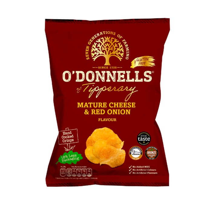 O'Donnells Mature Cheese and Red Onion | Box of 32 Packets (47.5g)