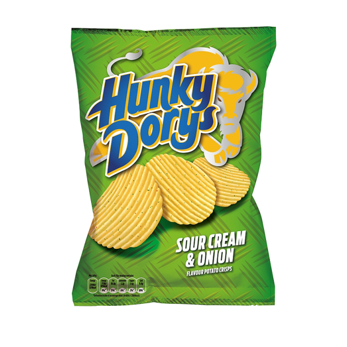 Box of Hunky Dory Sour Cream and Onion |  Box of 50 Packets (37g)
