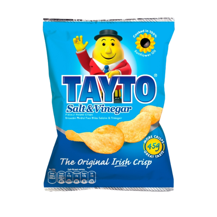Tayto Salt and Vinegar | Box of 25 Packets (37g)