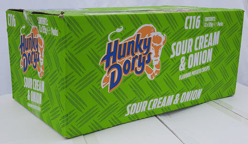 Hunky Dory Sour Cream and Onion | Box of 12 Large Packets (135g) - NetCrisps