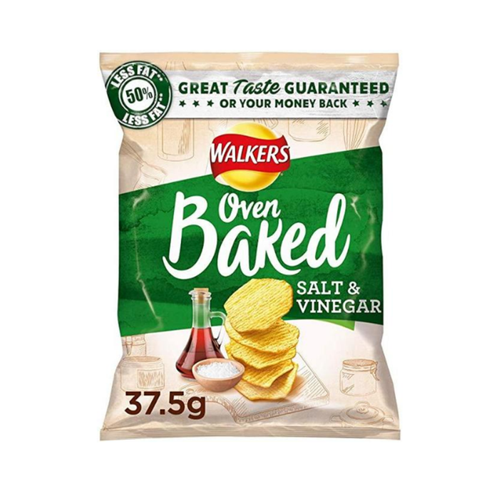 Walkers Baked Salt and Vinegar | Box of 32 Packets (37.5g)