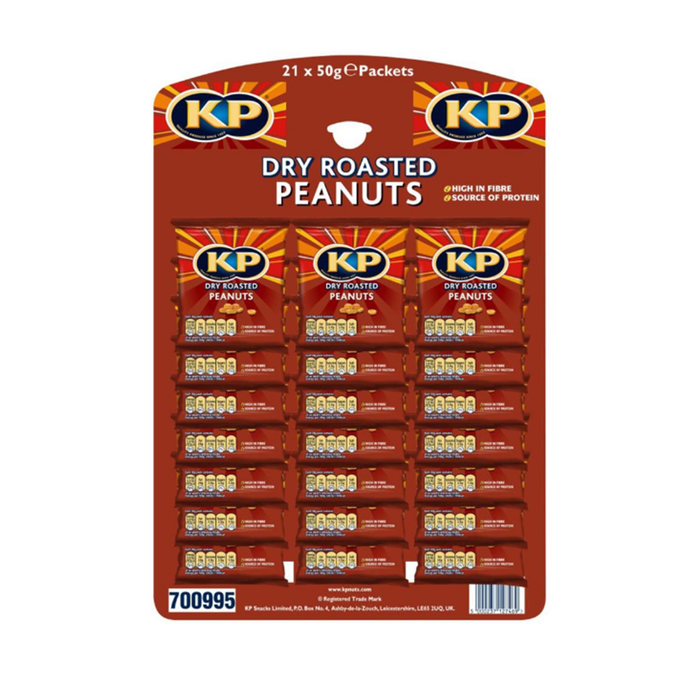 Dry Roasted KP Nuts | Card of 21 Packets (50g)