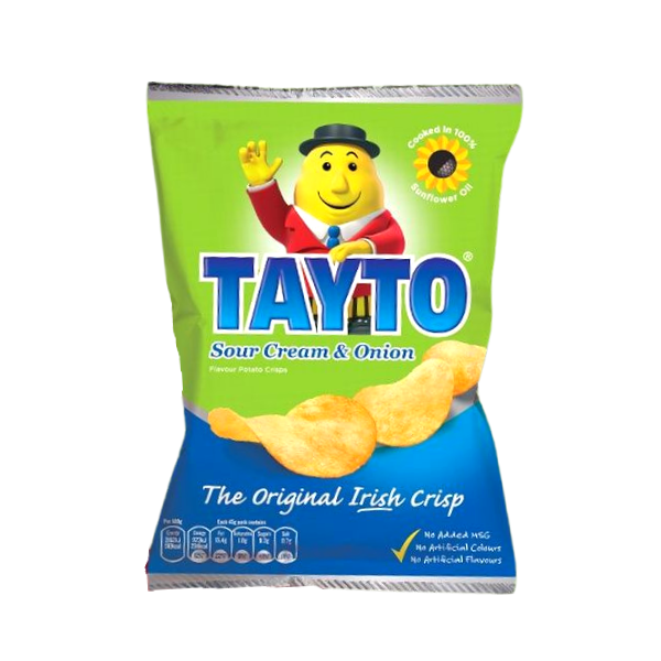 Tayto Sour Cream and Onion | Box of 50 Packets (37g)