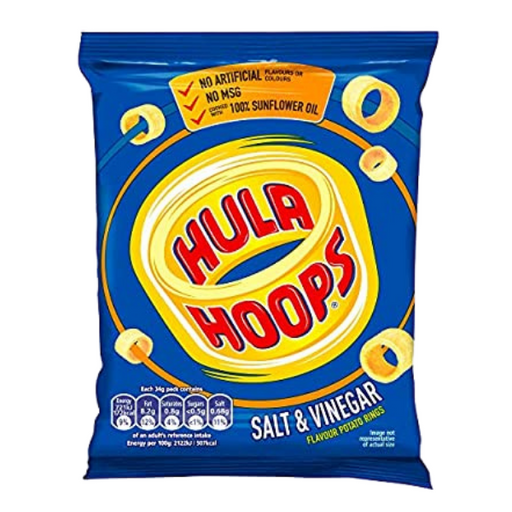 Hula Hoops Salt&Vinegar | Box of 32 Packets (34g)
