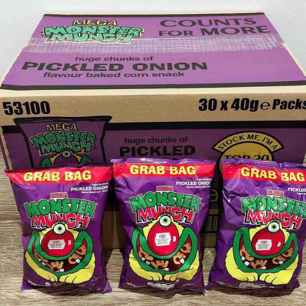 Monster Munch Pickled Onion | Box of 30 Packets (40g) - NetCrisps