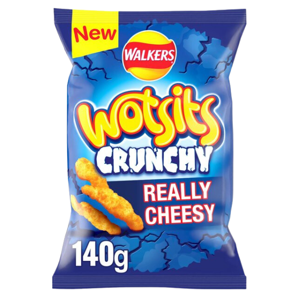 NEW Wotsits Crunchy Cheese Large Bags | Box of 12 Packets (140g)