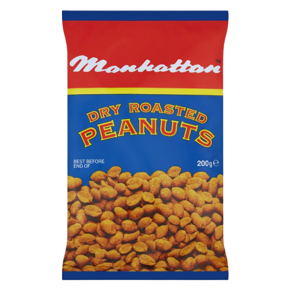 Manhattan Peanuts Dry Roasted | Card of 20 Packets (40g)