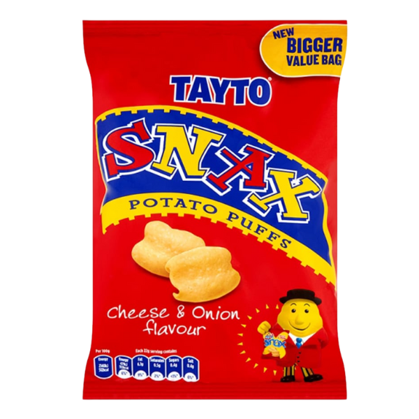 Box of Tayto Snax Cheese and Onion | Box of 50 Packets (26g)